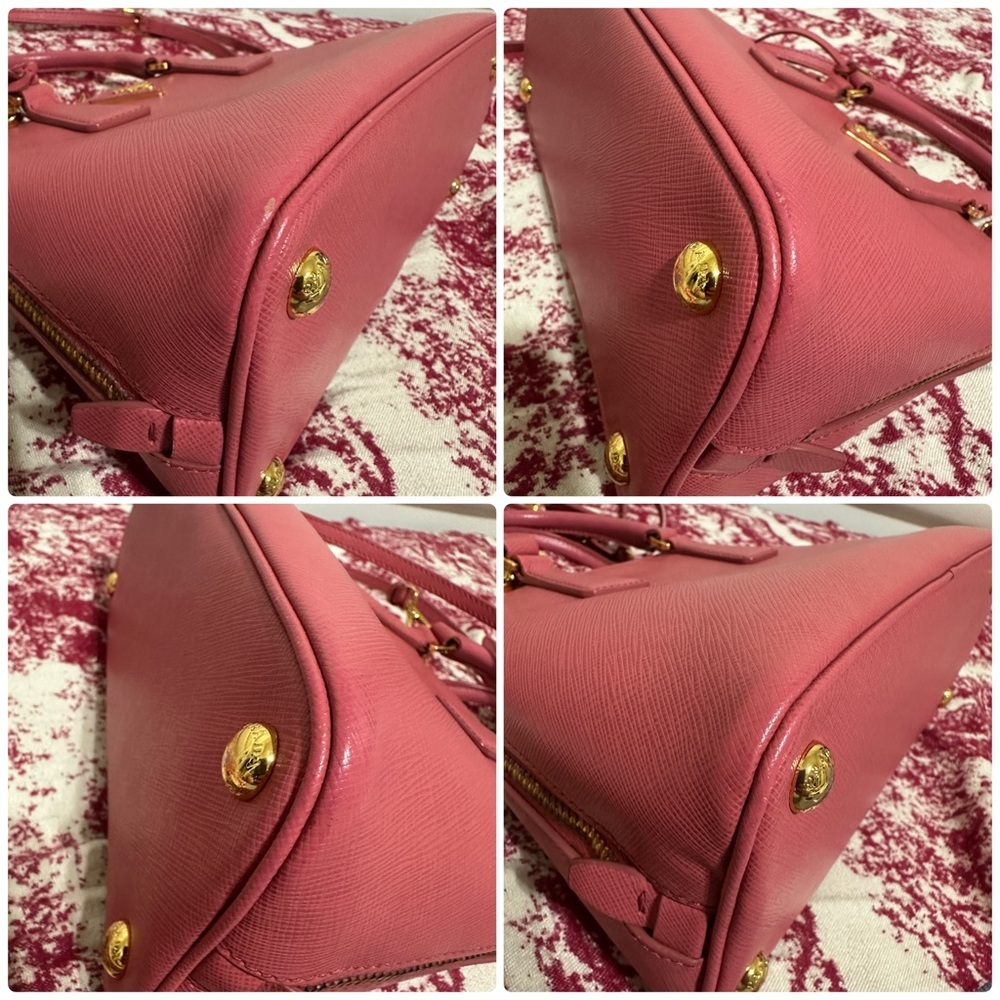 Prada Saffiano Leather Dome Satchel in Rose Pink - Picture 9 of 16